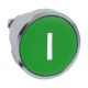 Push button head, metal, flush, green, Ø22, spring return, marked I - ZB4BA331