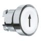 Push button head, metal, flush, white, Ø22, spring return, marked UP ARROW - ZB4BA334