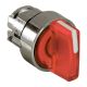red illuminated selector switch head Ø22 3-position spring return - ZB4BK1543