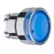 blue flush illuminated pushbutton head Ø22 spring return for BA9s bulb - ZB4BW36