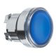 blue flush illuminated pushbutton head Ø22 spring return for integral LED - ZB4BW363