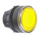 Head for illuminated push button, Harmony XB5, XB4, yellow flush pushbutton Ø22 mm spring return integral LED - ZB5AW383