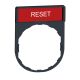 legend holder 30 x 40 mm with legend 8 x 27 mm with marking RESET red color - ZBY2323