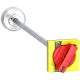 extended rotary handle for front control, Compact INS/INV 250, IP55, IK07, red handle on yellow front - LV431051