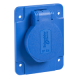 PratiKa socket - blue - 2P + E - 10/16 A - 250 V - French - IP54 - flush - back - PKN61B