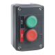 Estación de control, plástico, tapa gris oscuro, pulsadores verde/rojo rasantes ø22, retorno por resorte - XALD211H29