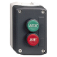 Harmony XALD, XALK, Control station, plastic, dark grey, 1 green flush marked MARCHE/1 red flush marked ARRET push buttons, Ø22 , spring return - XALD224