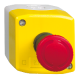 Estación de control, plástico, tapa amarilla, 1 pulsador de seta rojo ø 40, girar para desenclavar, 1na + 1nc - XALK178E