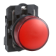 red complete pilot light Ø22 plain lens for BA9s bulb 250V - XB5AV64