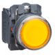 Harmony XB5, Illuminated push button, plastic, flush, orange, Ø22, spring return, 230...240 V AC, 1 NO + 1 NC - XB5AW35M5