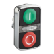 green flush/red flush illuminated double-headed pushbutton Ø22 with marking - ZB4BW7A3741