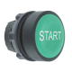Push button head, plastic, flush, green, Ø22, spring return, marked START - ZB5AA333