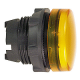 Testa lampada spia Ø22 - circolare - gemma liscia gialla - ZB5AV05