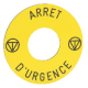 marked legend Ø45 for emergency stop pushbutton - ARRET D'URGENCE - ZB6Y7130