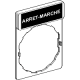 Harmony XB4, Legend holder 30 x 40 mm, plastic, with legend 8 x 27 mm, marked ARRET - MARCHE - ZBY2166