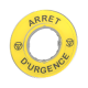 Harmony XB4, Legend holder Ø60 for emergency stop, plastic, yellow, marked ARRET D'URGENCE - ZBY9120